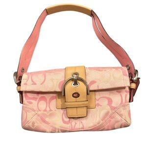 Vintage Coach Signature Soho Shoulder Bag Pink Optic M053 10306